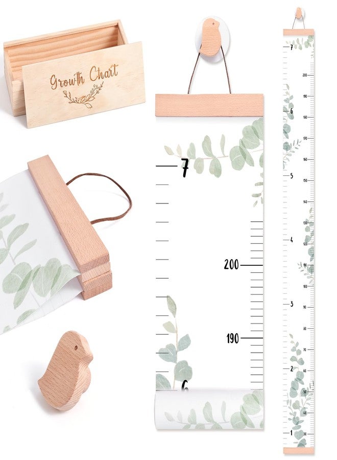 let's make Growth Chart for Wall 7 Ft Height Chart with Keepsake Box & Hook Waterproof Canvas Measure Wall Ruler Removable Neutral Nursery Wall Decor for Baby Kids Toddlers - Image 1